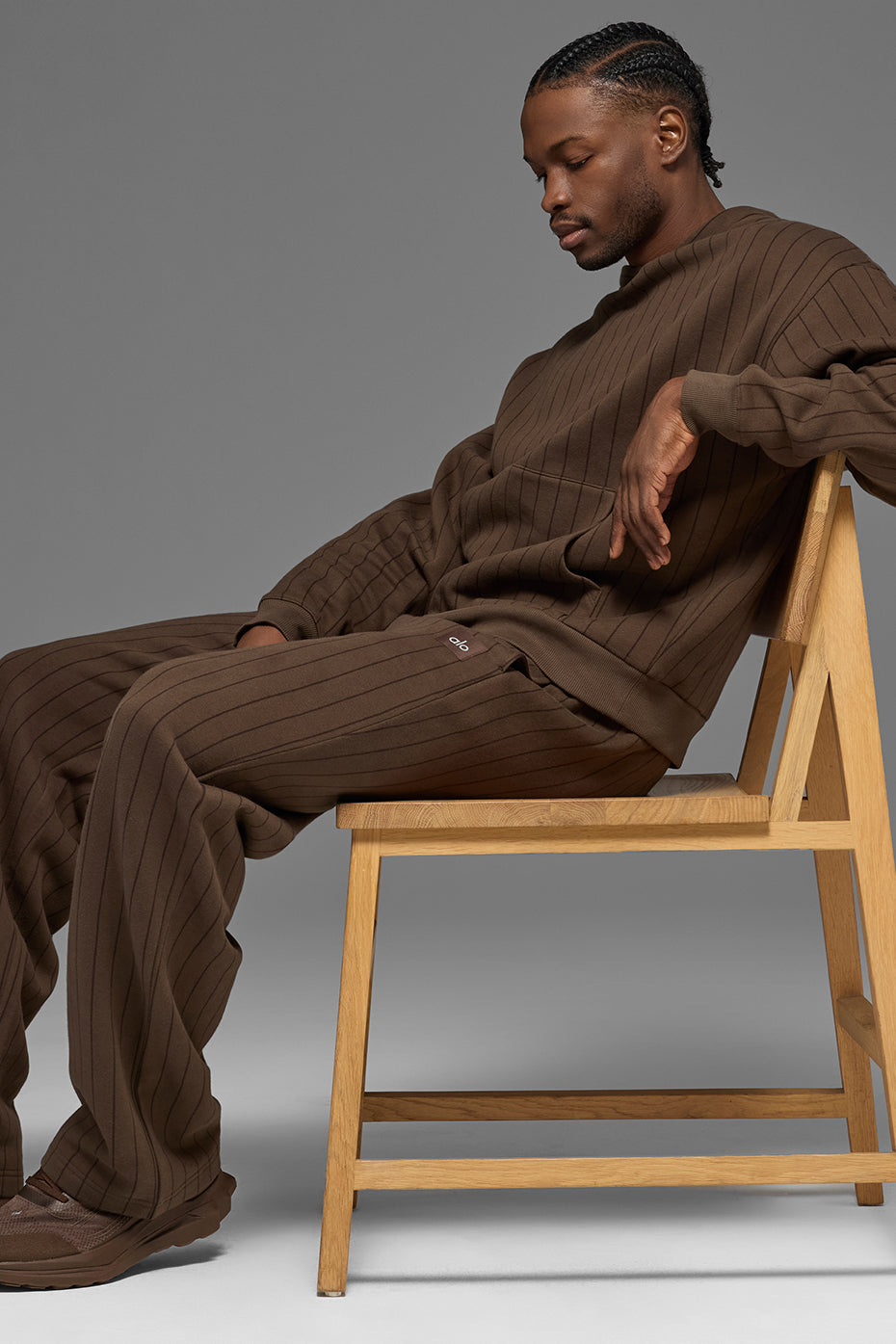 Pantalon De Survêtement Coupe Droite Pinstripe - Espresso Pinstripe