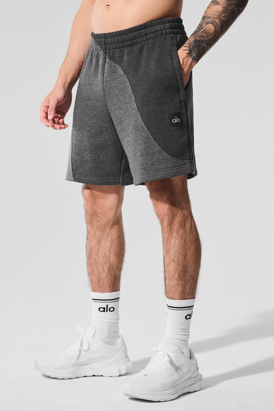 Short Make Waves 7" - Gris chiné foncé ton sur ton