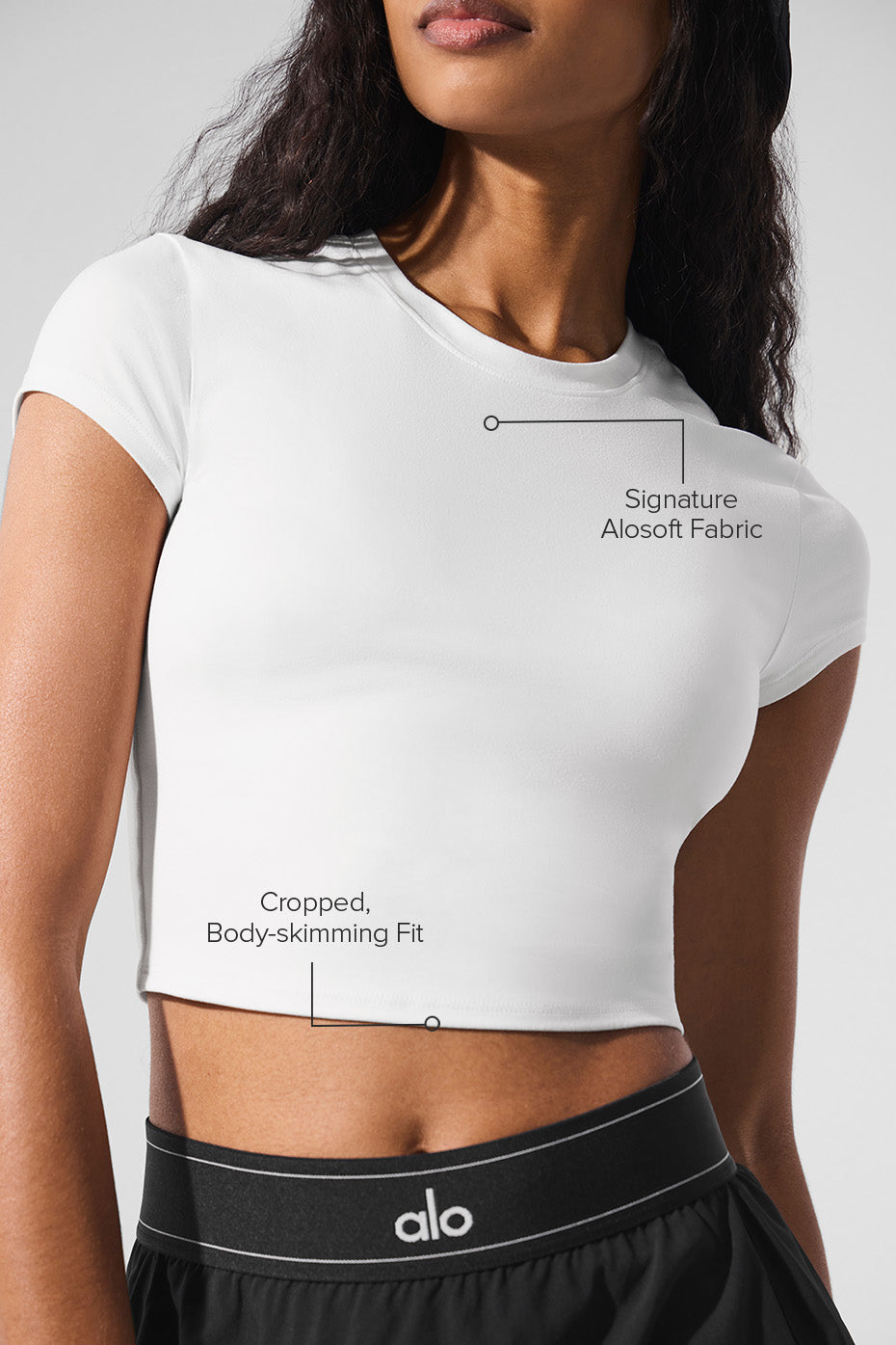 Haut Court Manches Courtes Alosoft Finesse - Blanc
