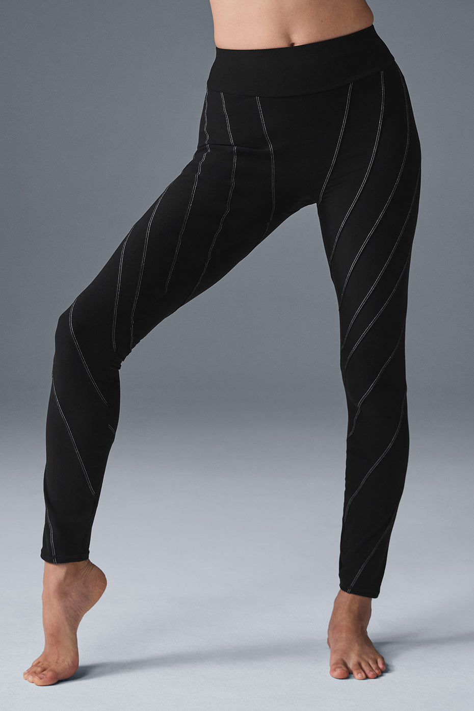 Legging Taille Haute Alosoft Sunray - Noir/Blanc