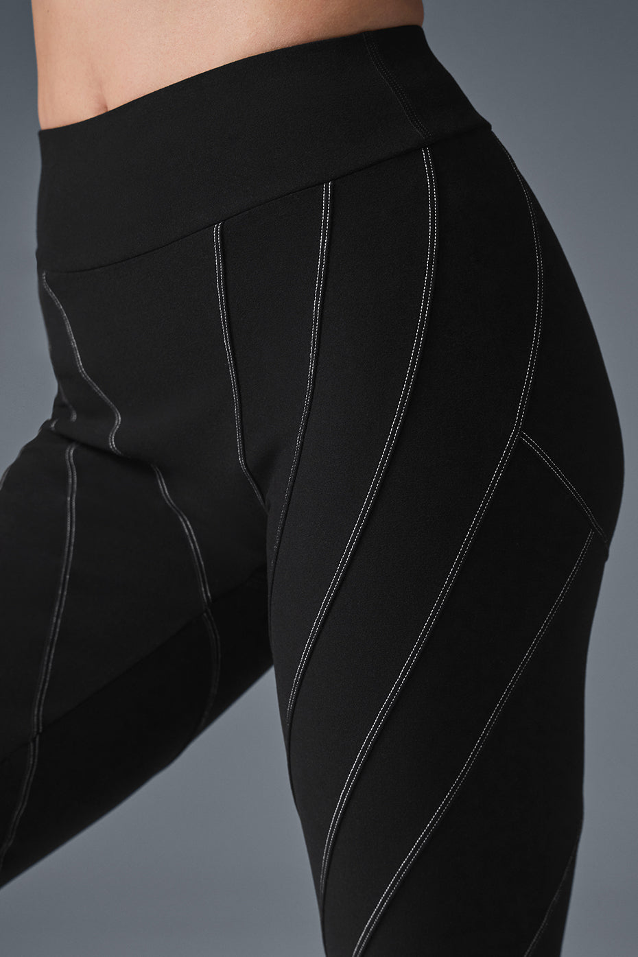 Legging Taille Haute Alosoft Sunray - Noir/Blanc
