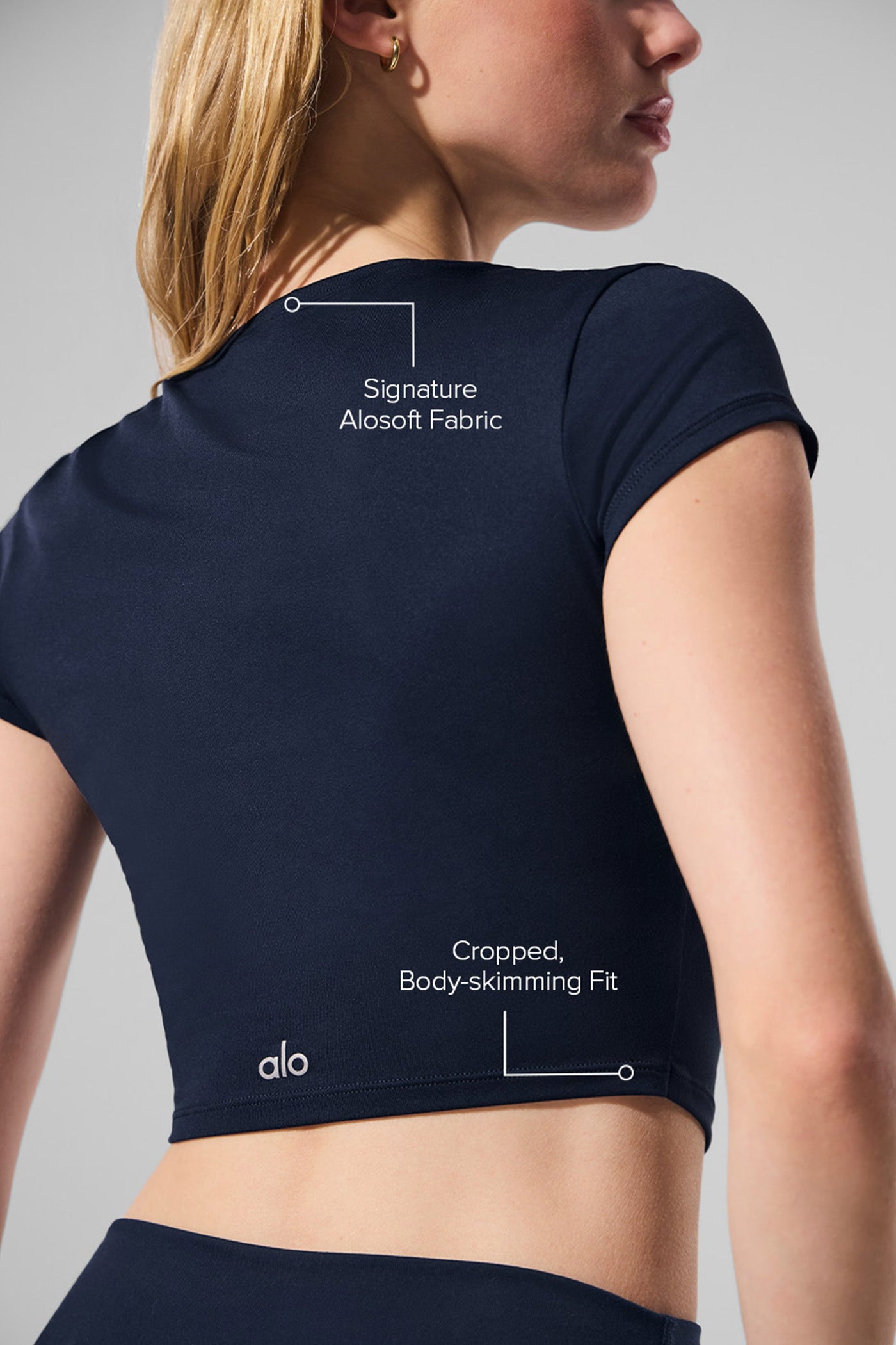 Haut Court Manches Courtes Alosoft Finesse - Navy