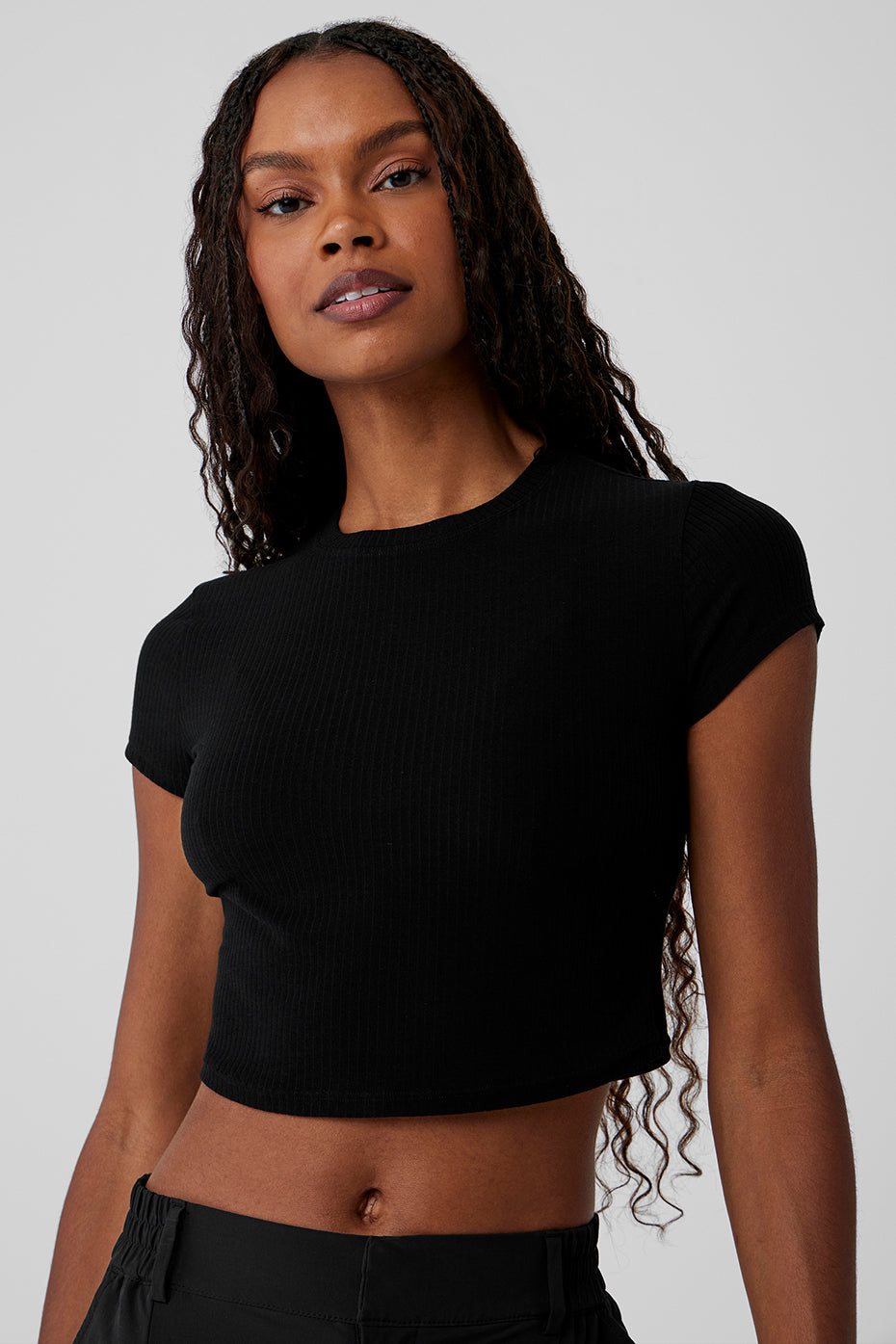 T-Shirt Côtelé Court Manches Courtes Sea Coast - Noir
