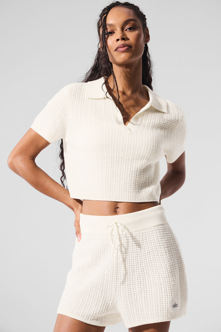 Polo En Cachemire Plush Waffle - Ivory
