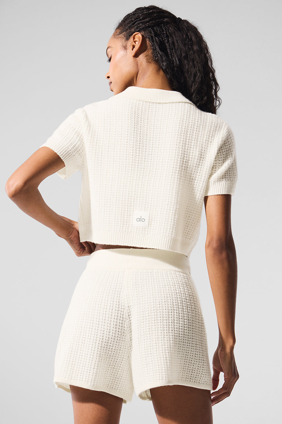 Polo En Cachemire Plush Waffle - Ivory