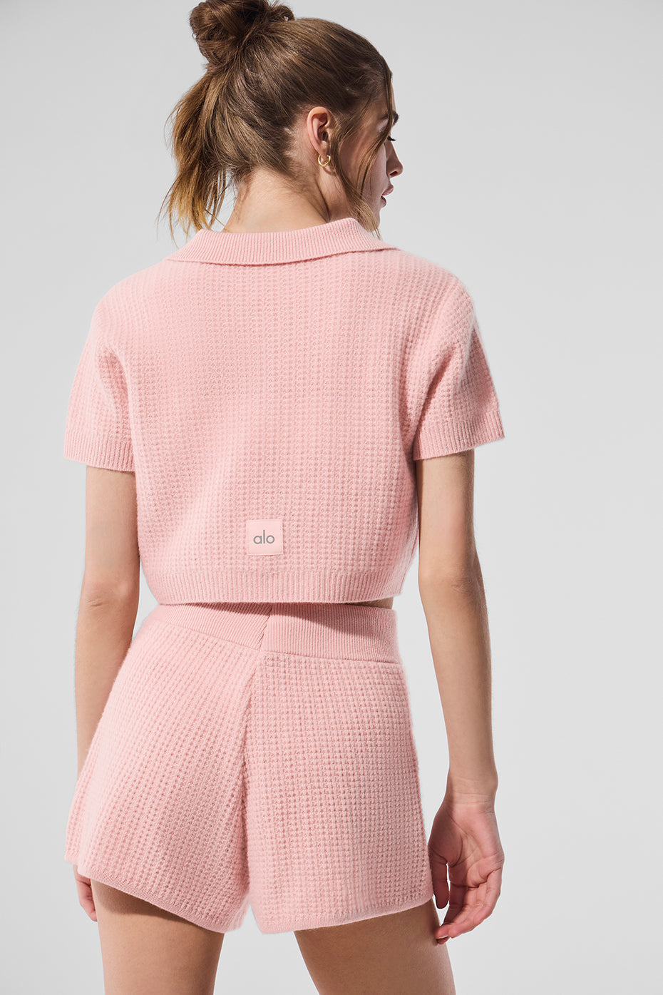 Polo En Cachemire Plush Waffle - Pink Quartz
