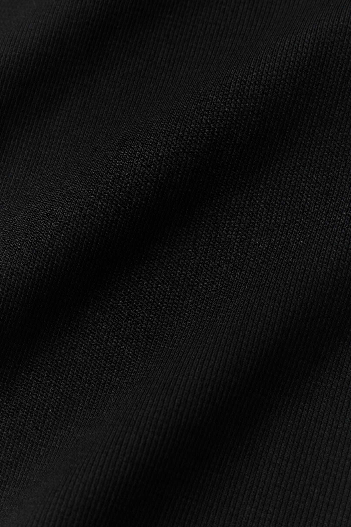 Haut Court Manches Courtes Côtelé Sans Coutures Modal - Noir