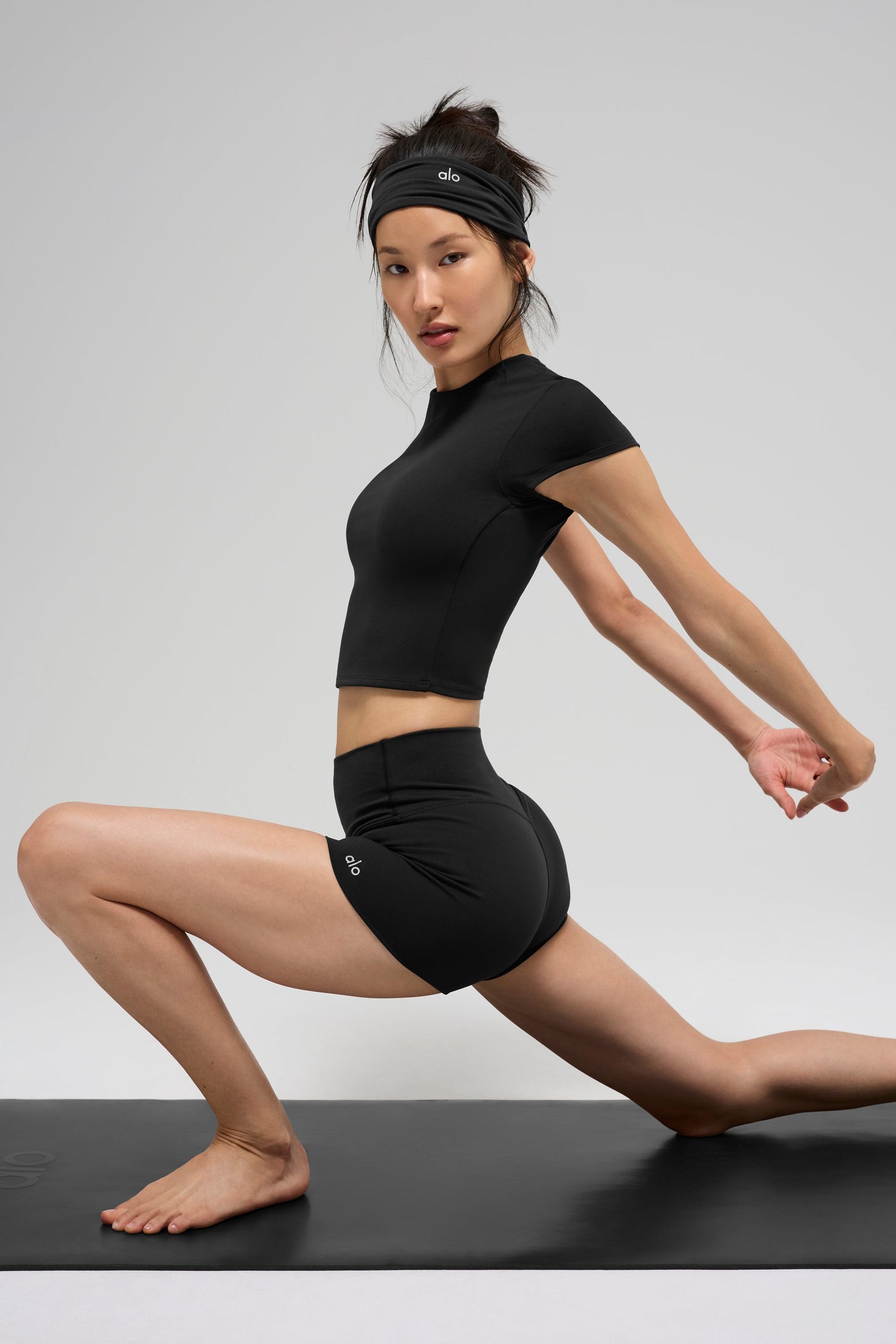 Haut Manches Courtes ALO Softsculpt Precision - Noir