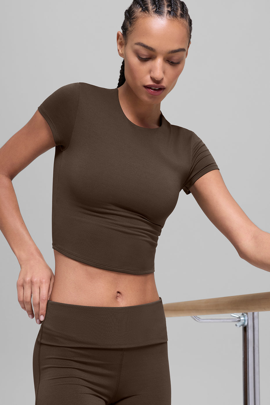 Haut Manches Courtes ALO Softsculpt Precision - Espresso