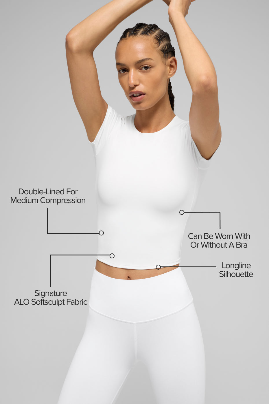 Haut Manches Courtes ALO Softsculpt Precision - Blanc