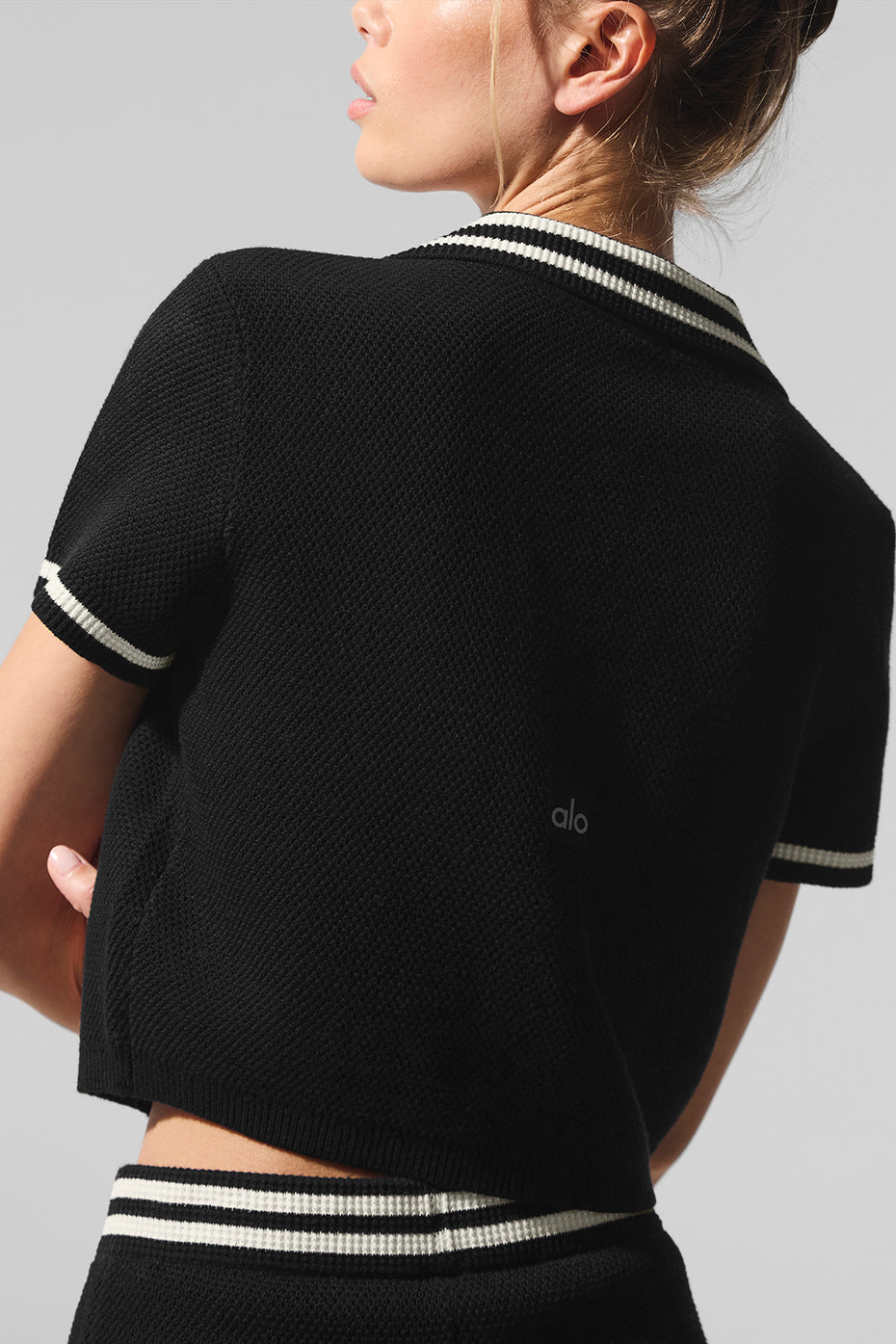 Polo Court En Maille Tennis Club - Noir/Ivory