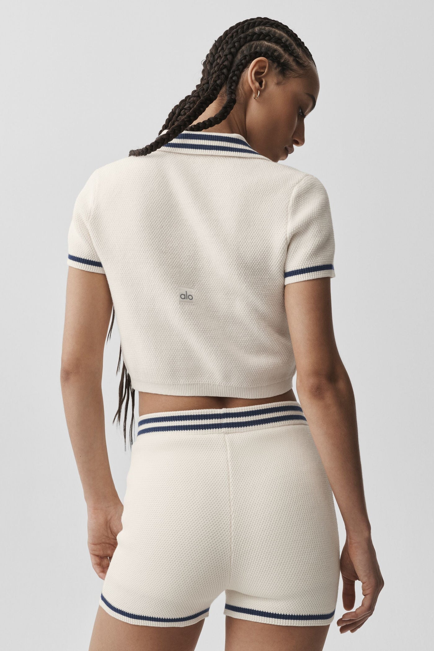 Polo Court En Maille Tennis Club - Ivory/Navy