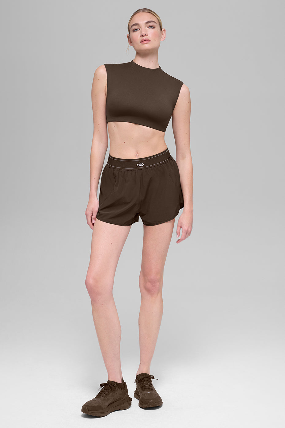 Haut Manches Courtes ALO Softsculpt Capped Out - Espresso