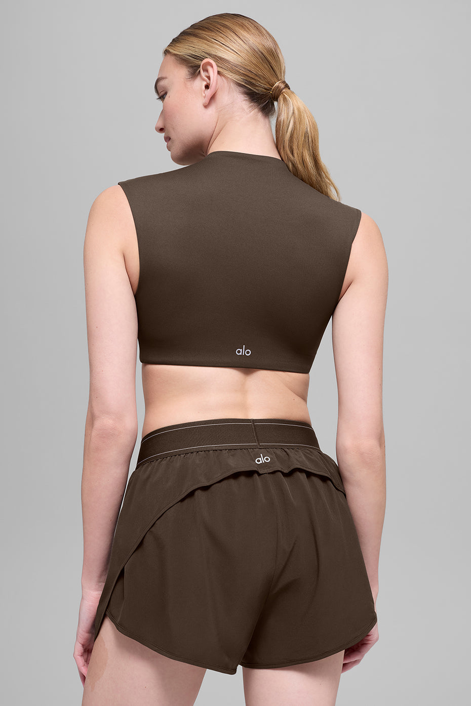 Haut Manches Courtes ALO Softsculpt Capped Out - Espresso