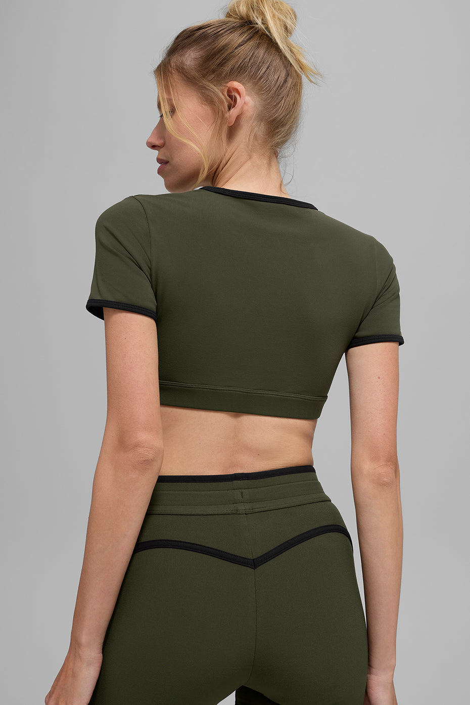 Haut Manches Courtes Airbrush Race Pace - Green Olive/Noir