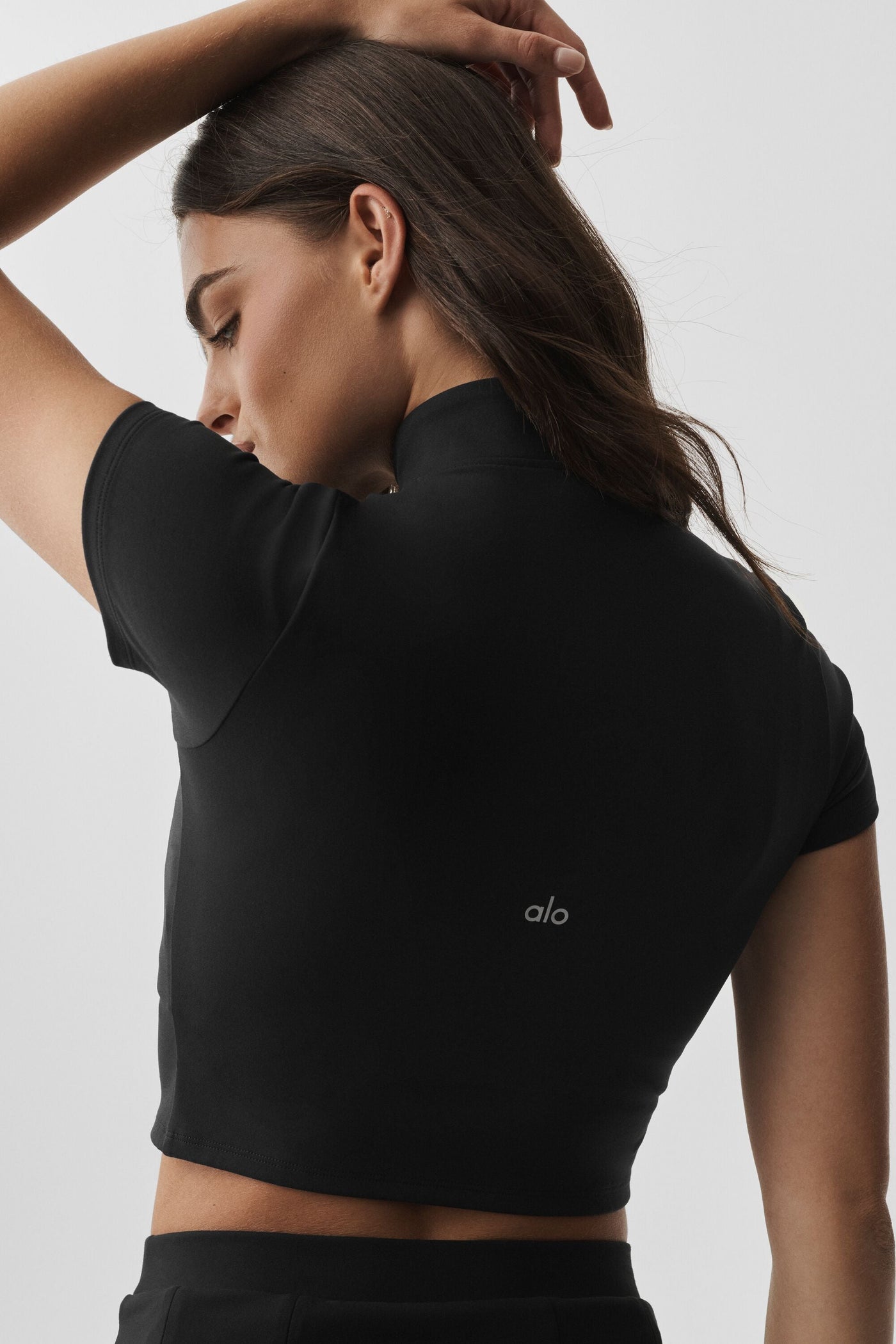 Haut Zippé Manches Courtes ALO Softsculpt - Noir