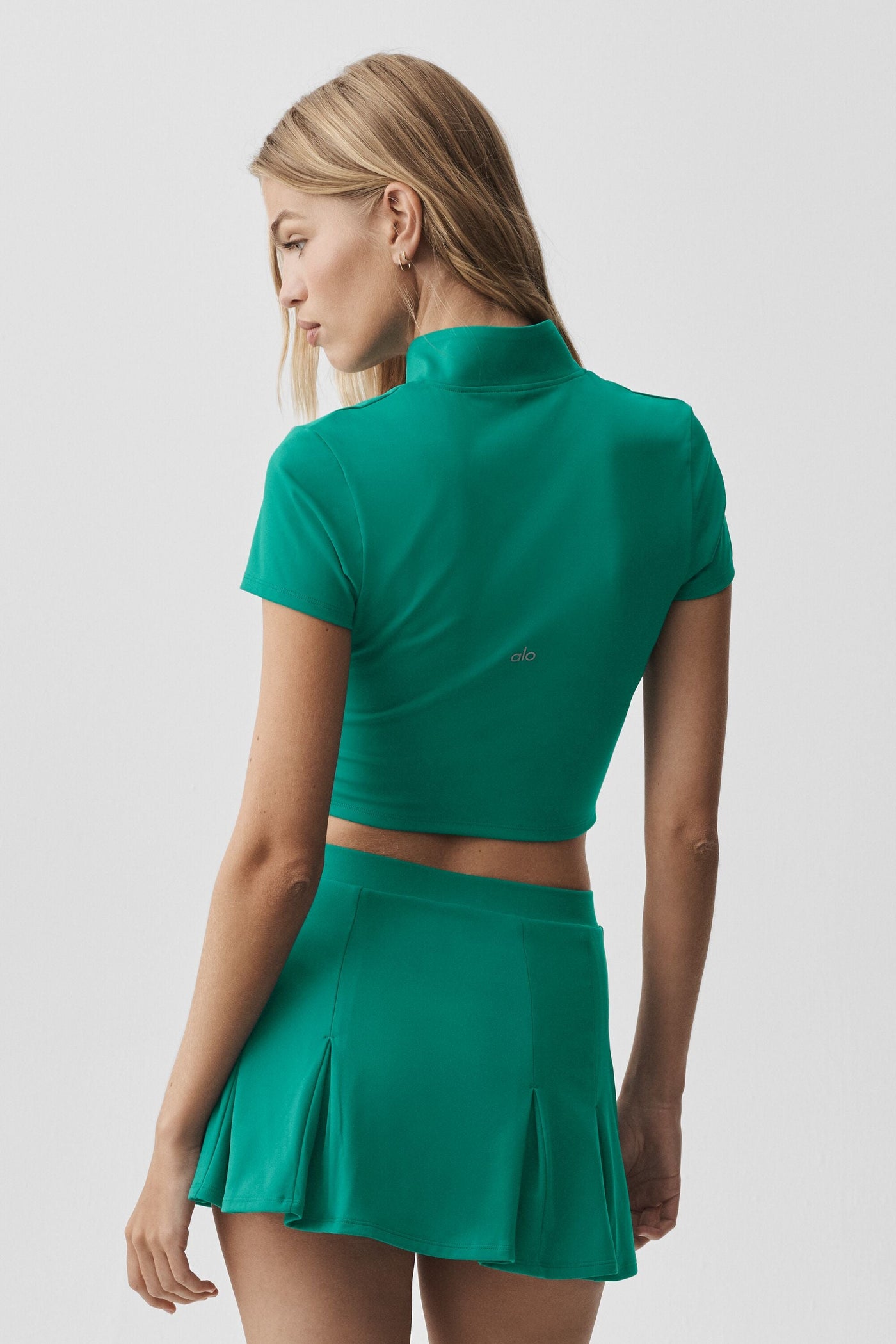 Haut Zippé Manches Courtes ALO Softsculpt - Emerald Isle