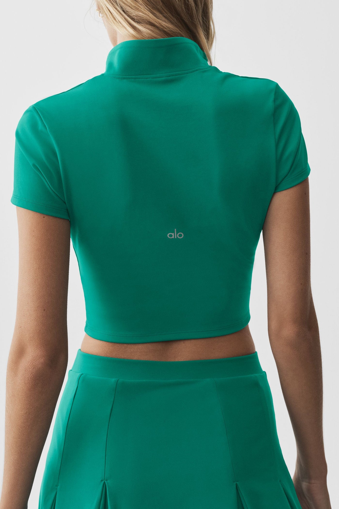 Haut Zippé Manches Courtes ALO Softsculpt - Emerald Isle