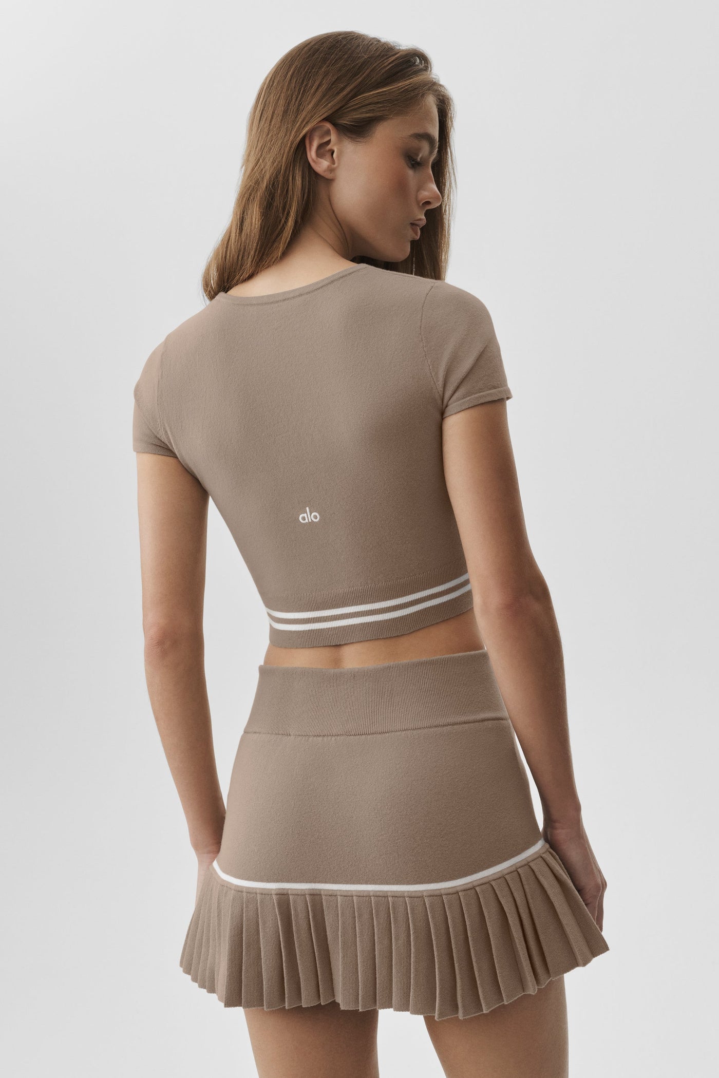 Scholar Knit Manches courtes My Serve - Gravel/Blanc