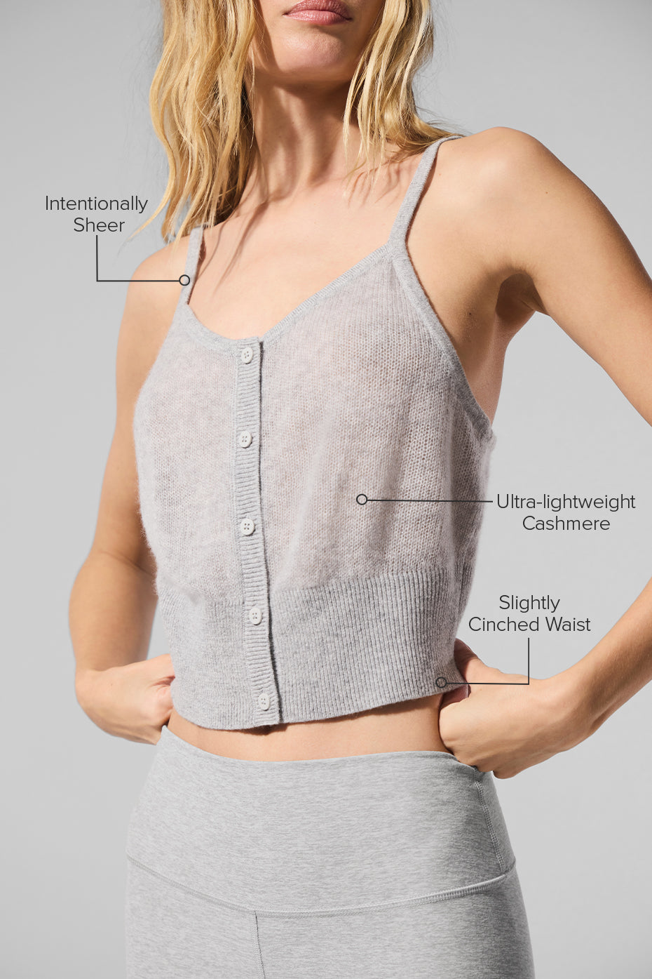 Débardeur En Cachemire Sheer - Athletic Heather Grey