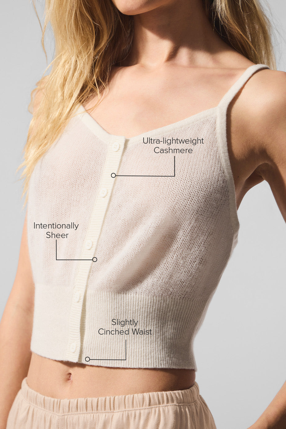 Débardeur En Cachemire Sheer - Ivory