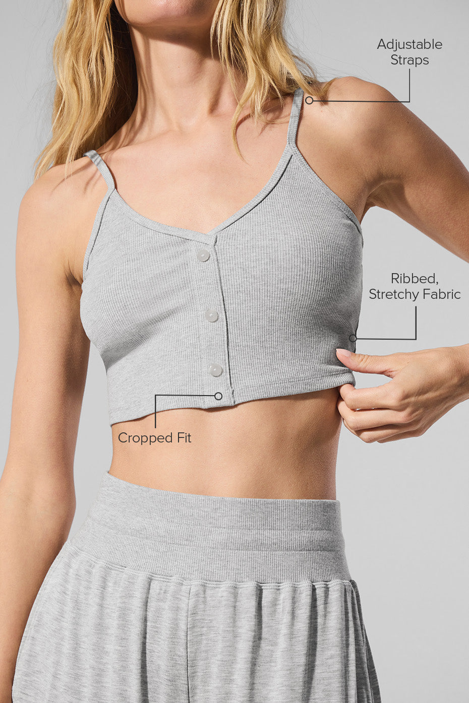 Débardeur Côtelé Delicate Lounge - Athletic Heather Grey
