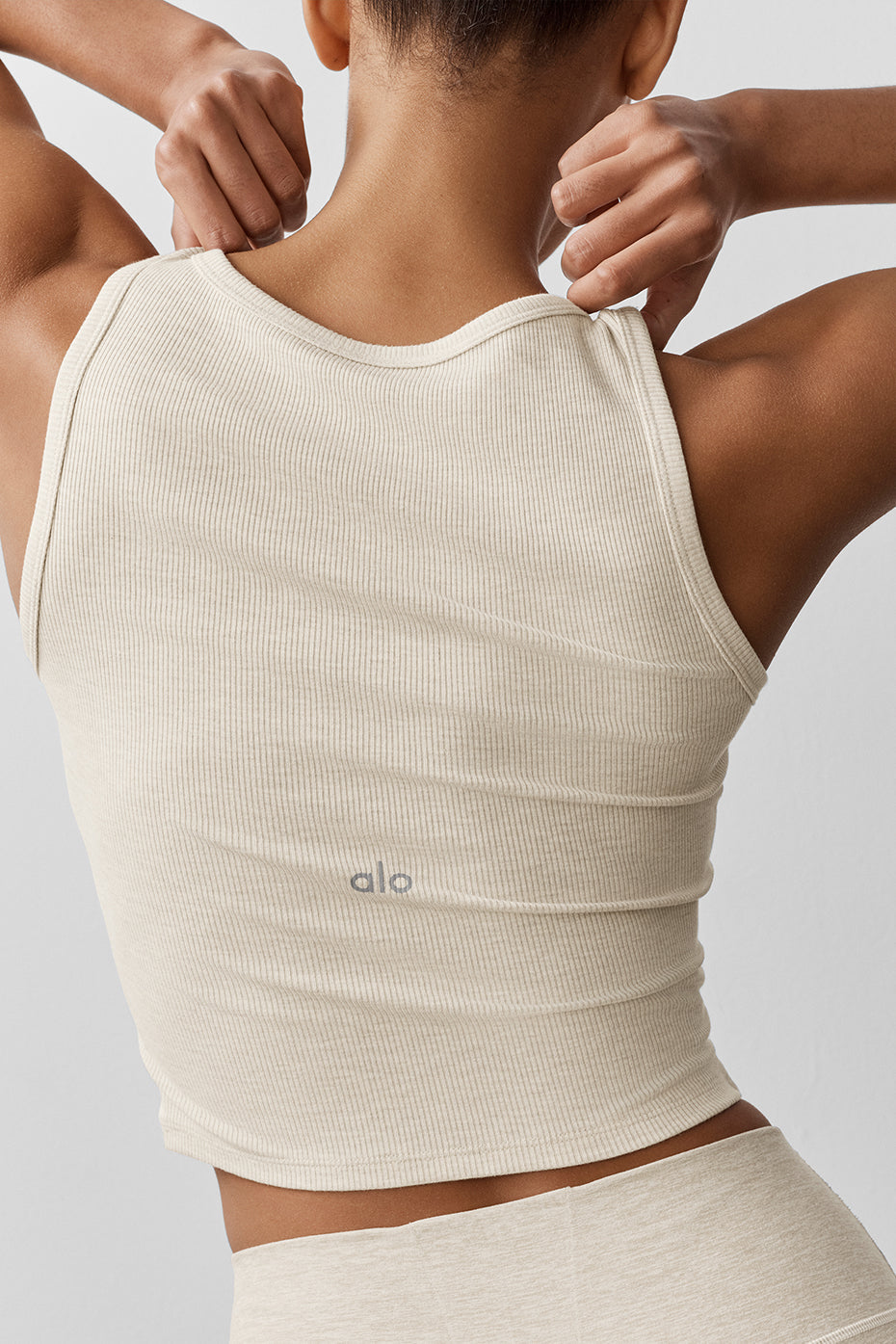 Débardeur Modal Côtelé Henley - Oatmeal Heather