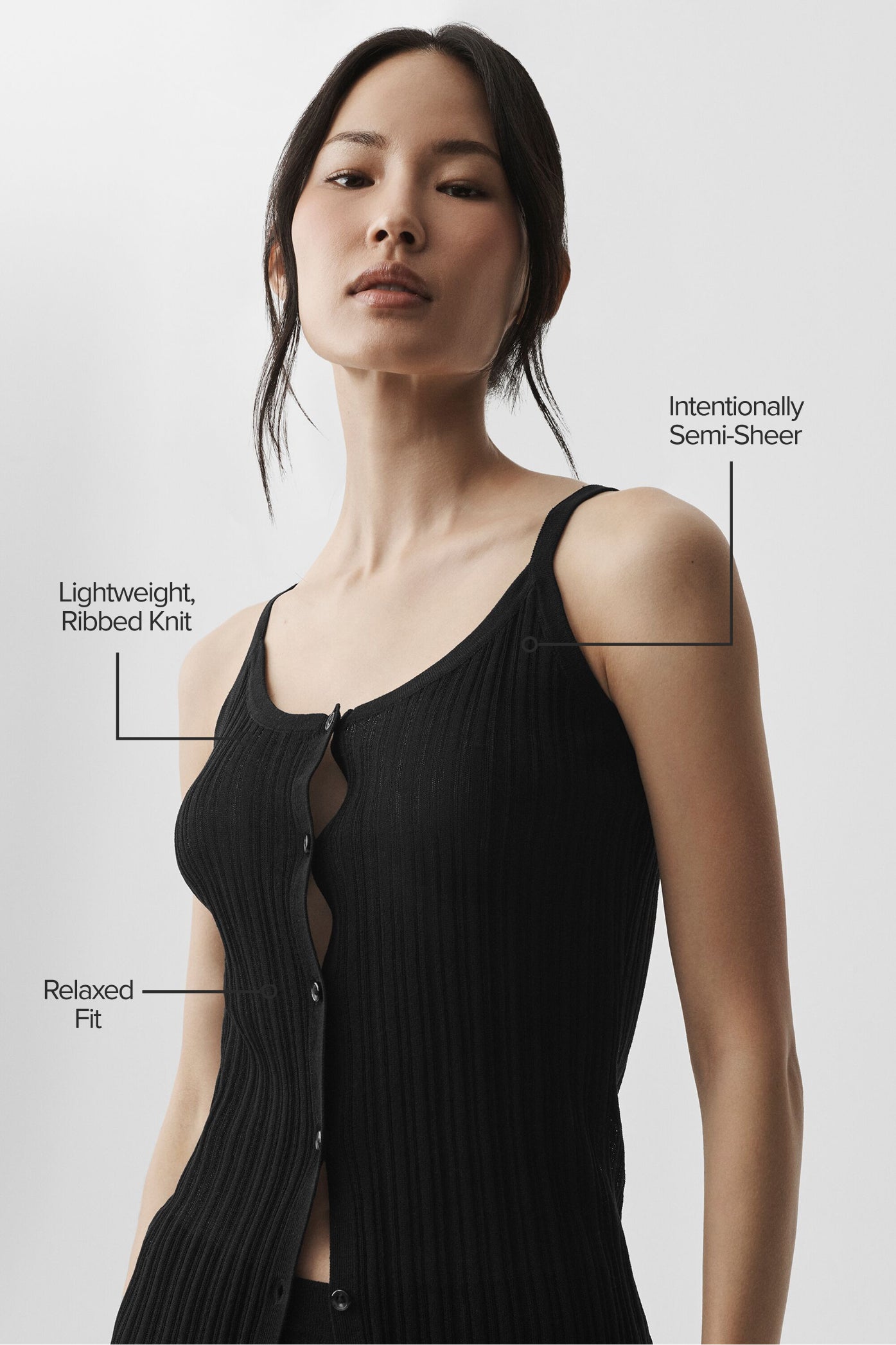Débardeur Boutonné Sunlit Sweater - Noir