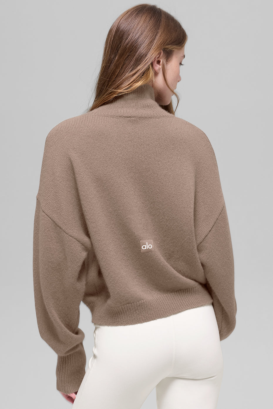 Pull Court Col Roulé En Laine Et Cachemire New Class - Chai Latte