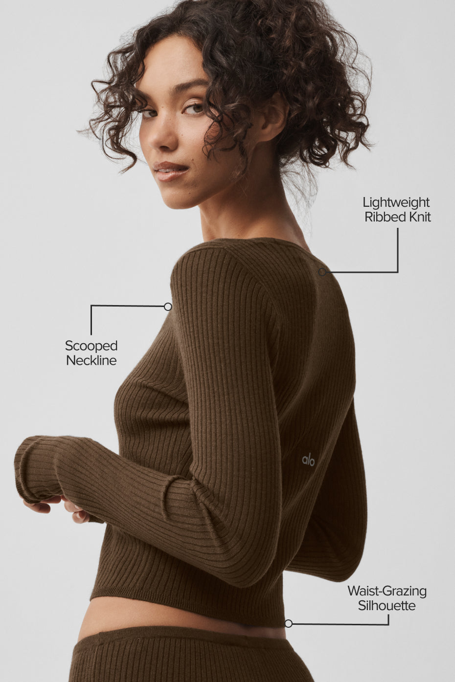 Haut À Manches Longues En Maille Unwind - Espresso