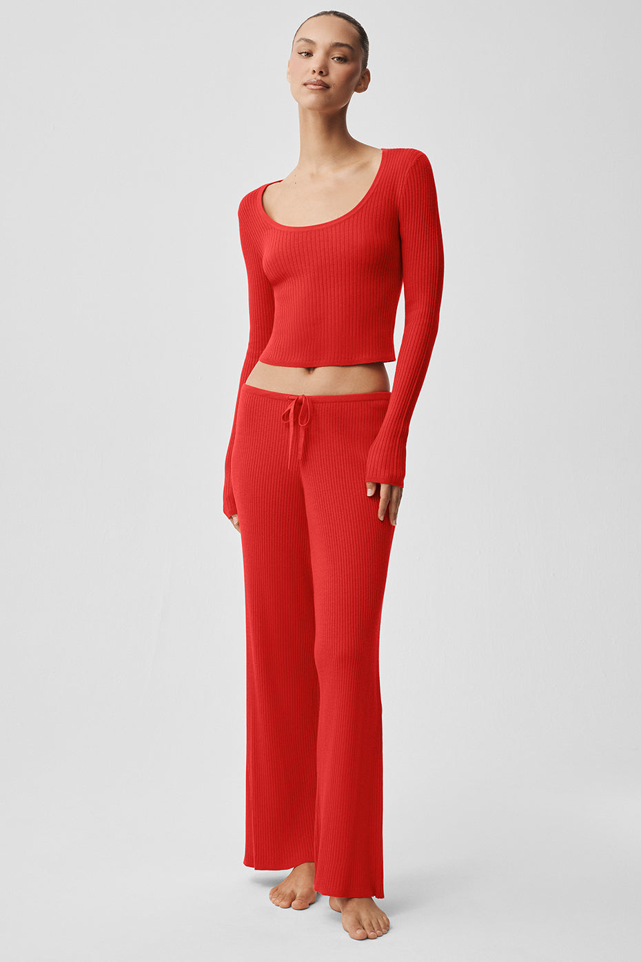 Haut À Manches Longues En Maille Unwind - Bright Red