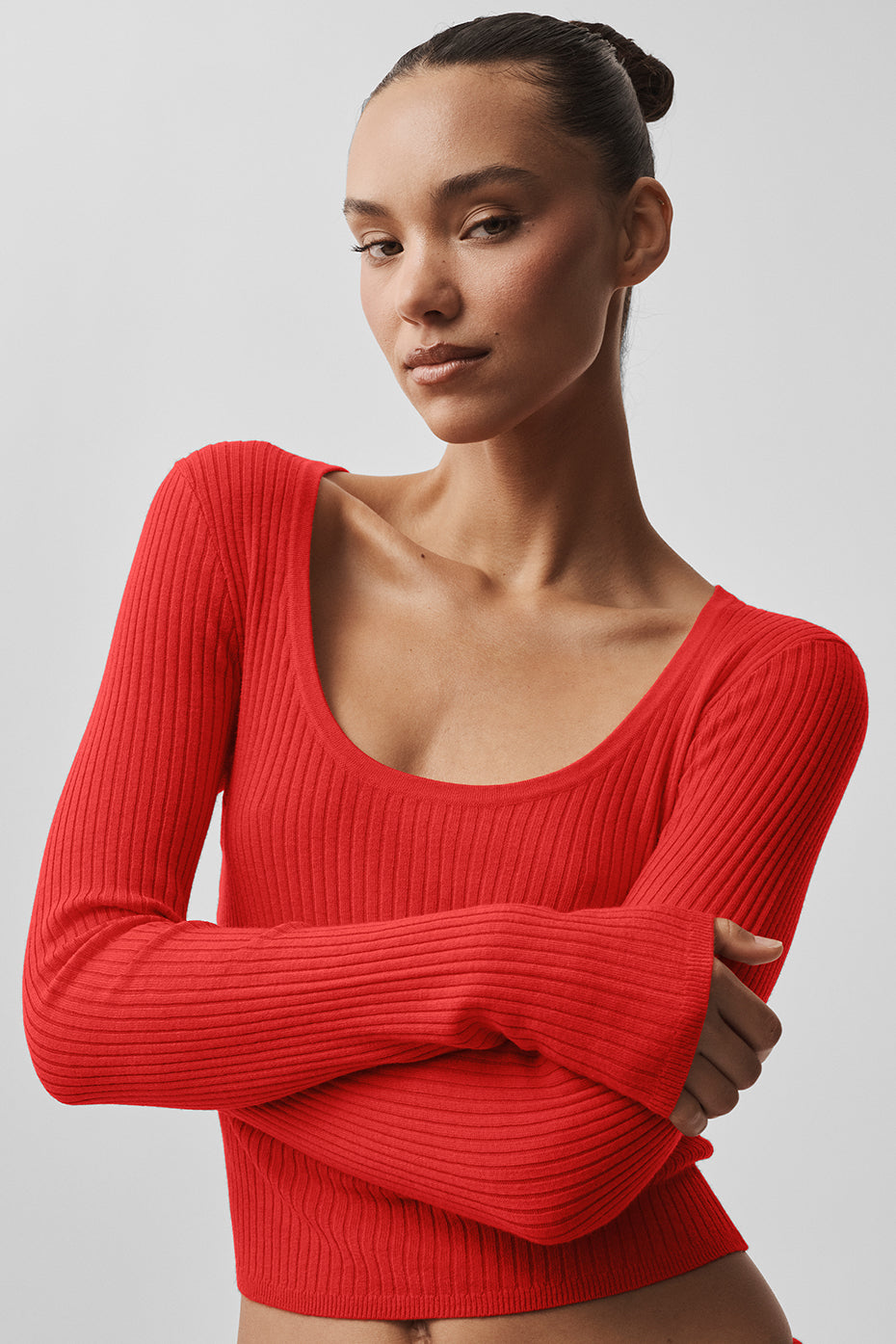 Haut À Manches Longues En Maille Unwind - Bright Red