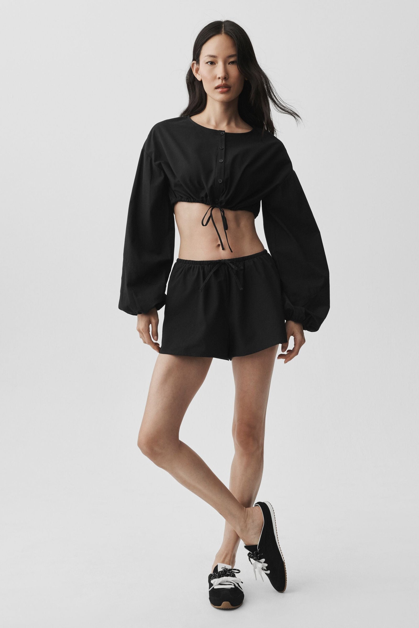 Haut Court Manches Longues En Coton Real Deal - Noir