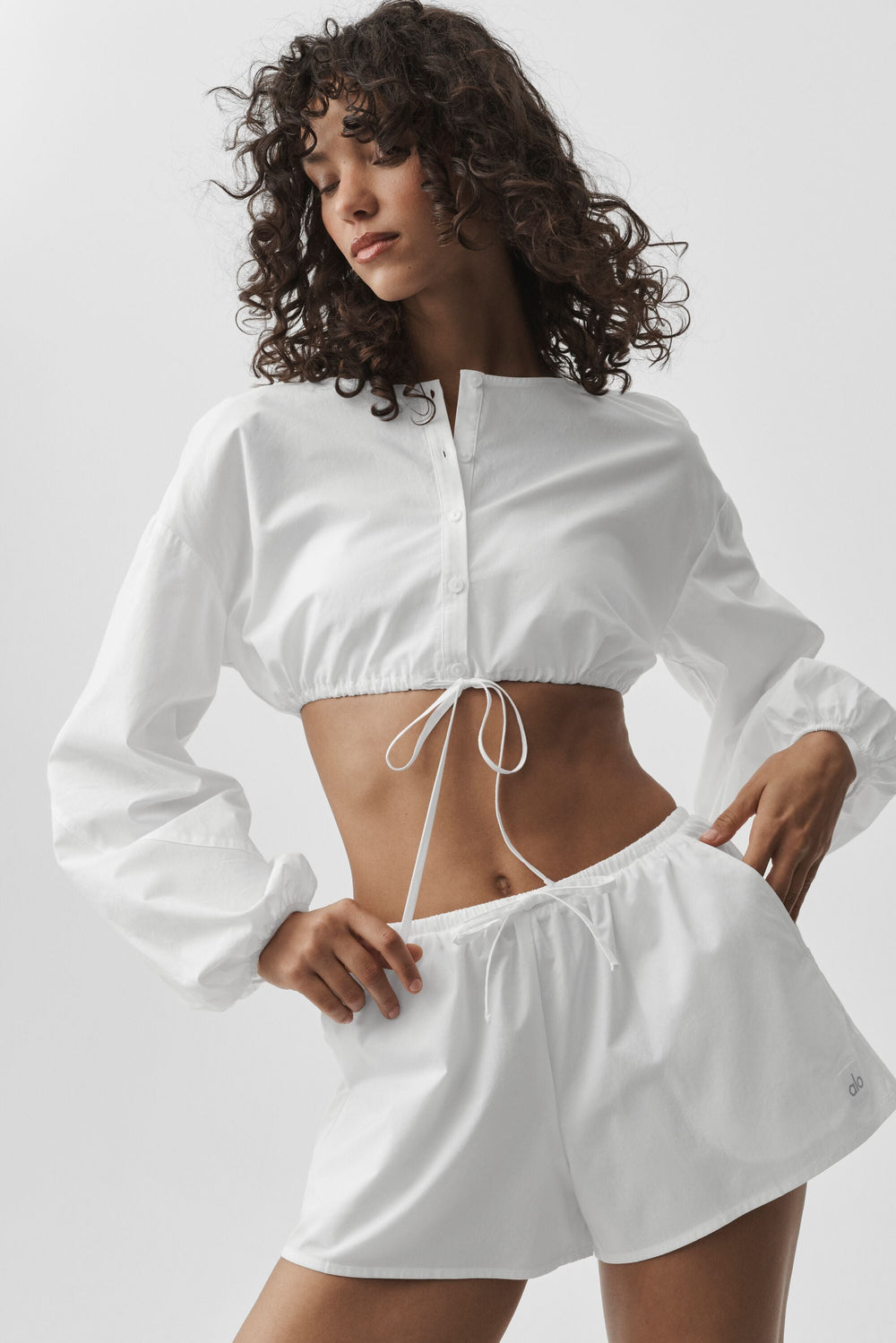 Haut Court Manches Longues En Coton Real Deal - Blanc