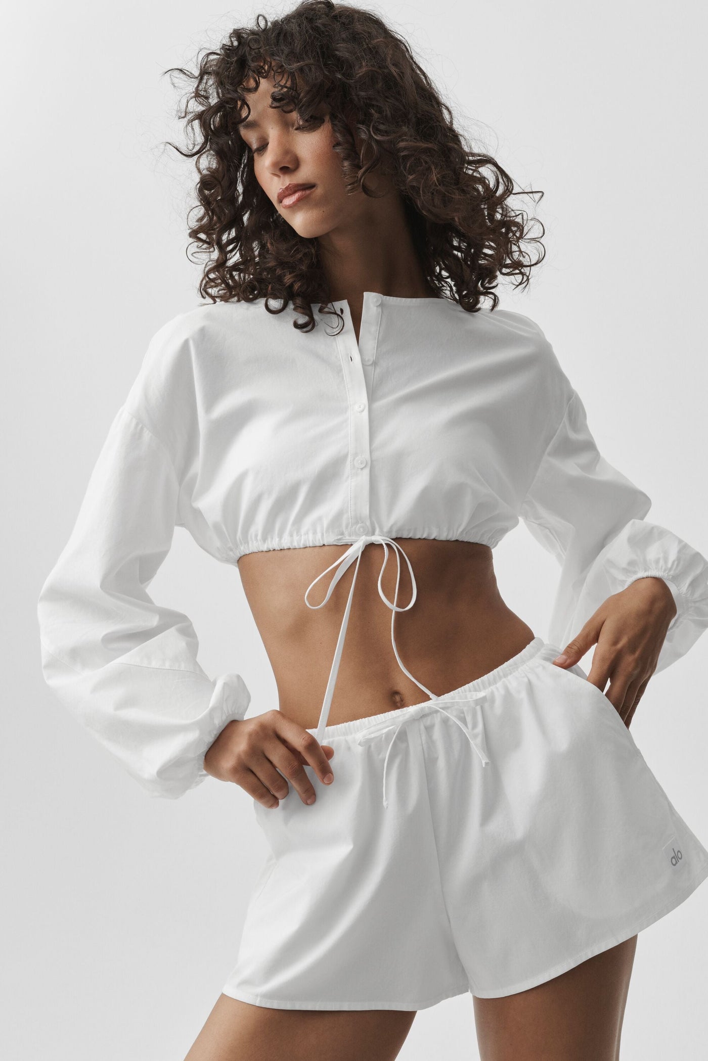 Haut Court Manches Longues En Coton Real Deal - Blanc