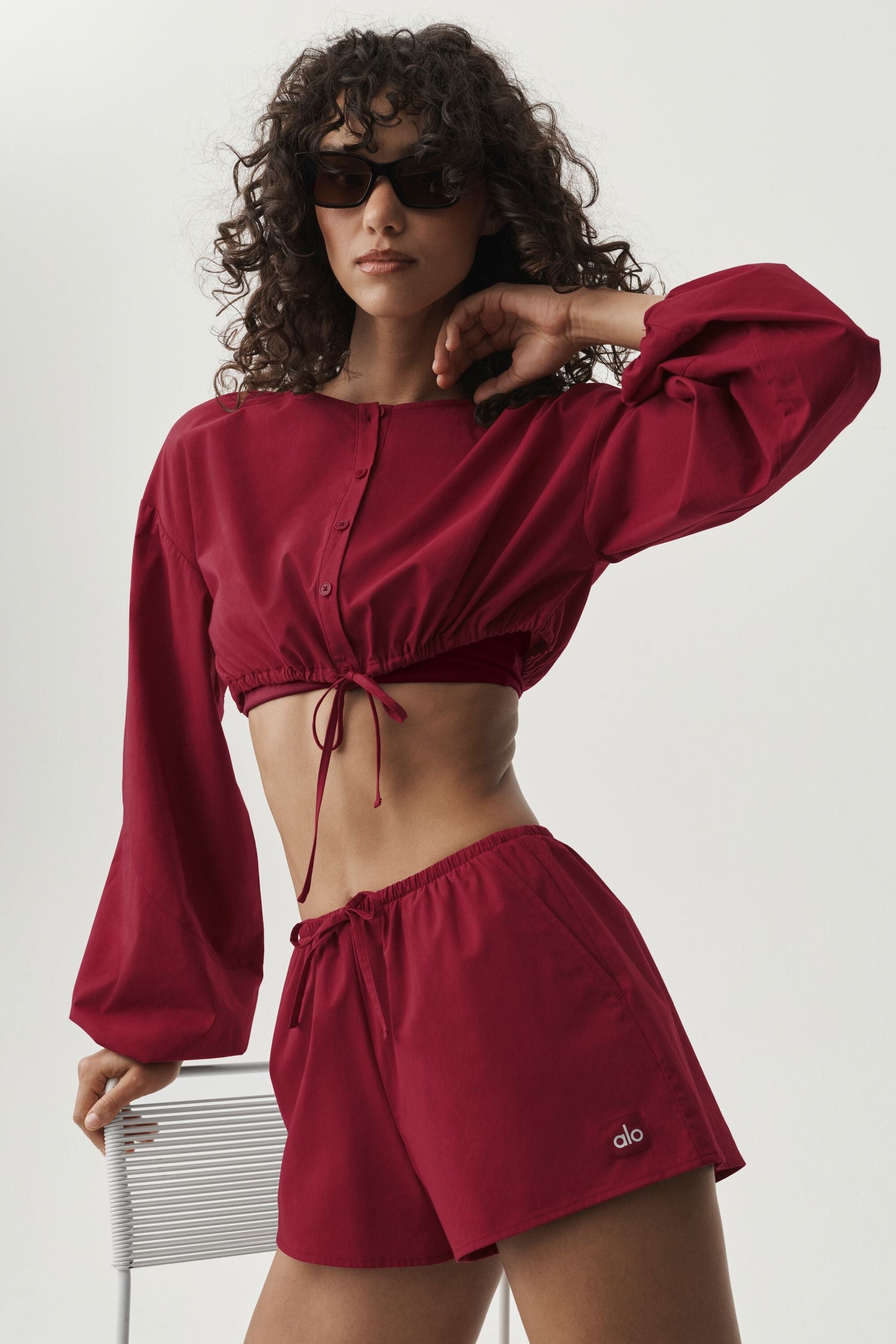 Haut Court Manches Longues En Coton Real Deal - Summer Romance Red