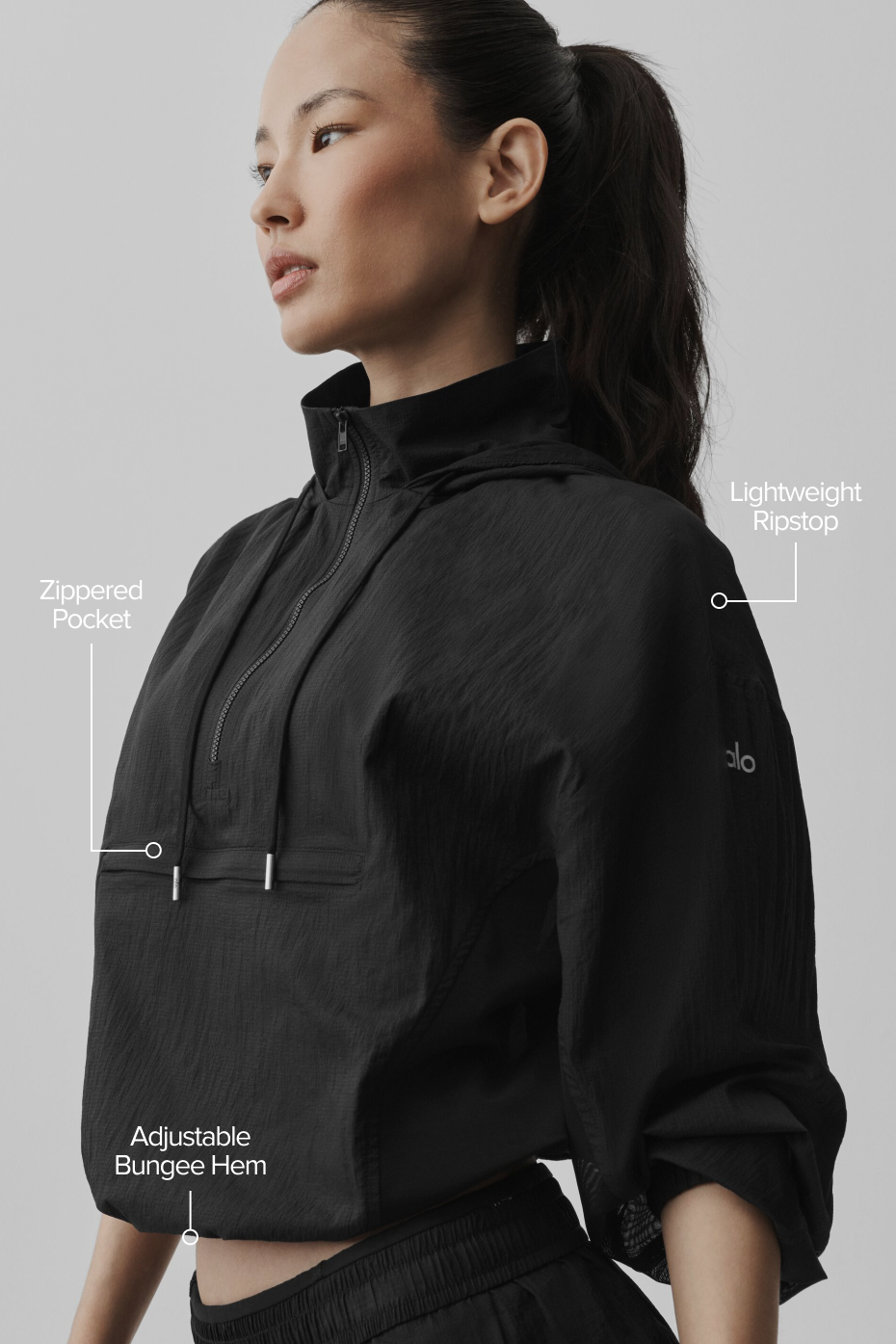 Pull 1/4 Zip Go Time - Noir