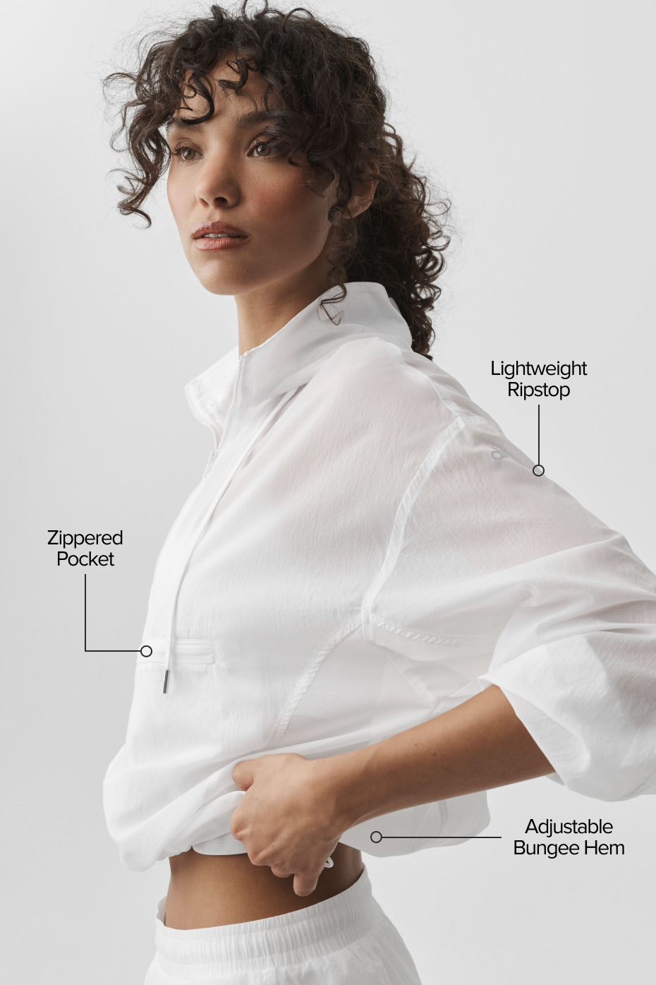 Pull 1/4 Zip Go Time - Blanc