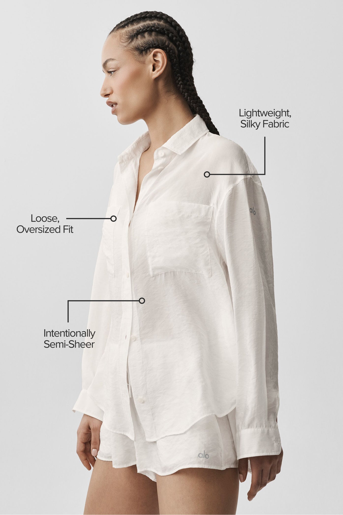 Chemise Manches Longues Semi-Transparente Golden Hour - Ivory