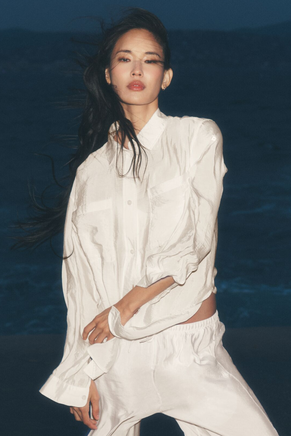 Chemise Manches Longues Semi-Transparente Golden Hour - Ivory