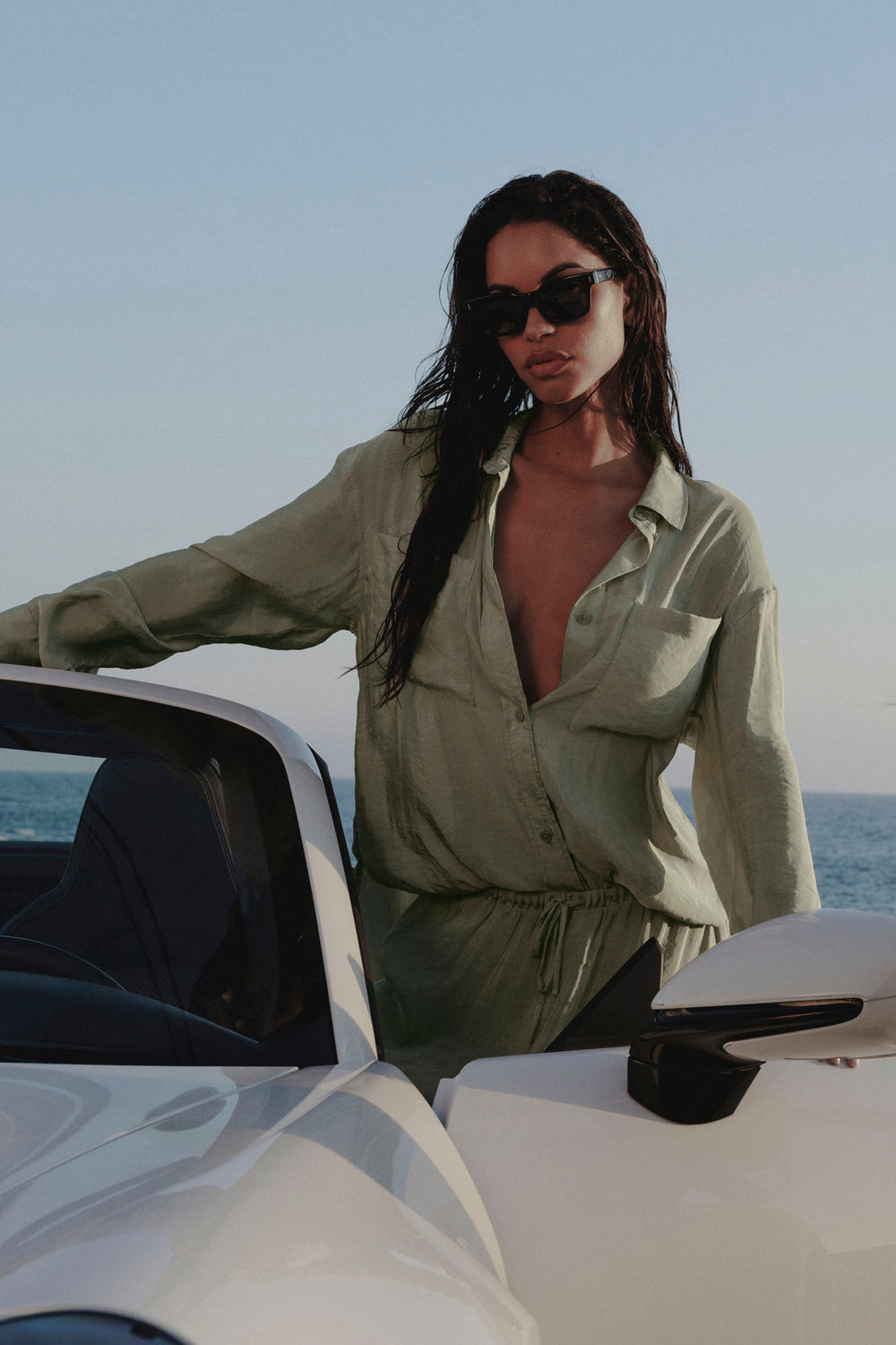 Chemise Manches Longues Semi-Transparente Golden Hour - Dune Grass
