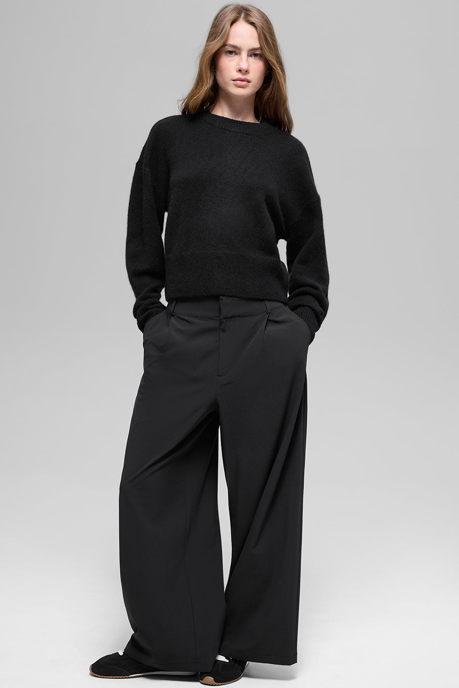Pull Court Col Ras-Du-Cou En Laine Et Cachemire New Class - Noir