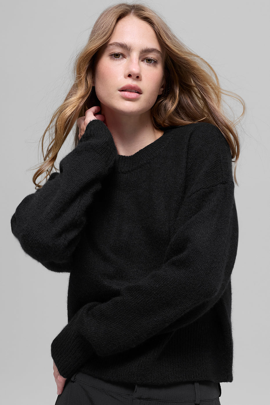 Pull Court Col Ras-Du-Cou En Laine Et Cachemire New Class - Noir