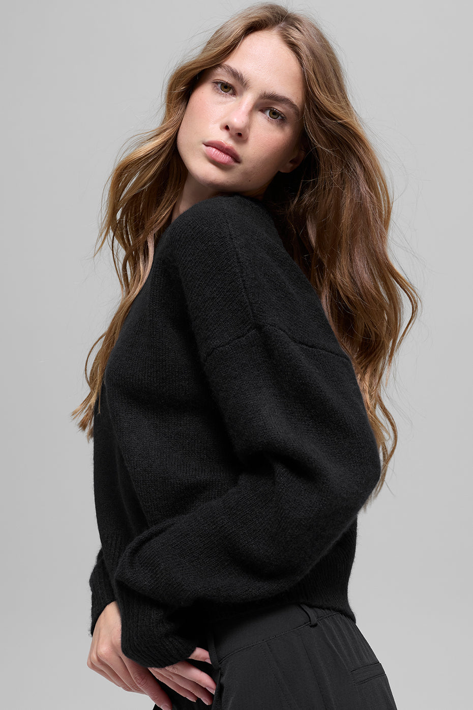 Pull Court Col Ras-Du-Cou En Laine Et Cachemire New Class - Noir