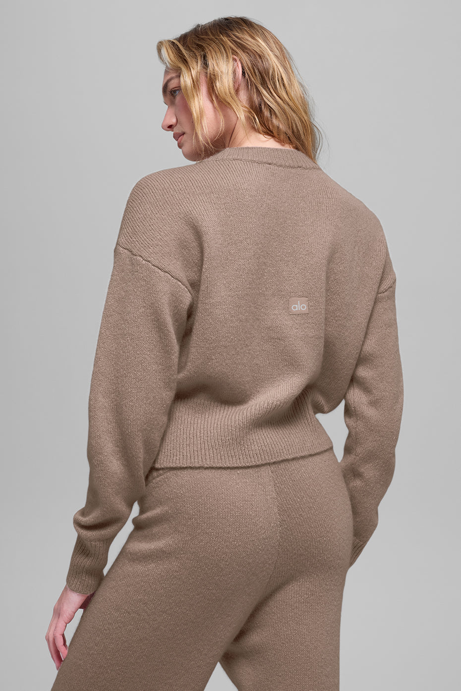 Pull Court Col Ras-Du-Cou En Laine Et Cachemire New Class - Chai Latte