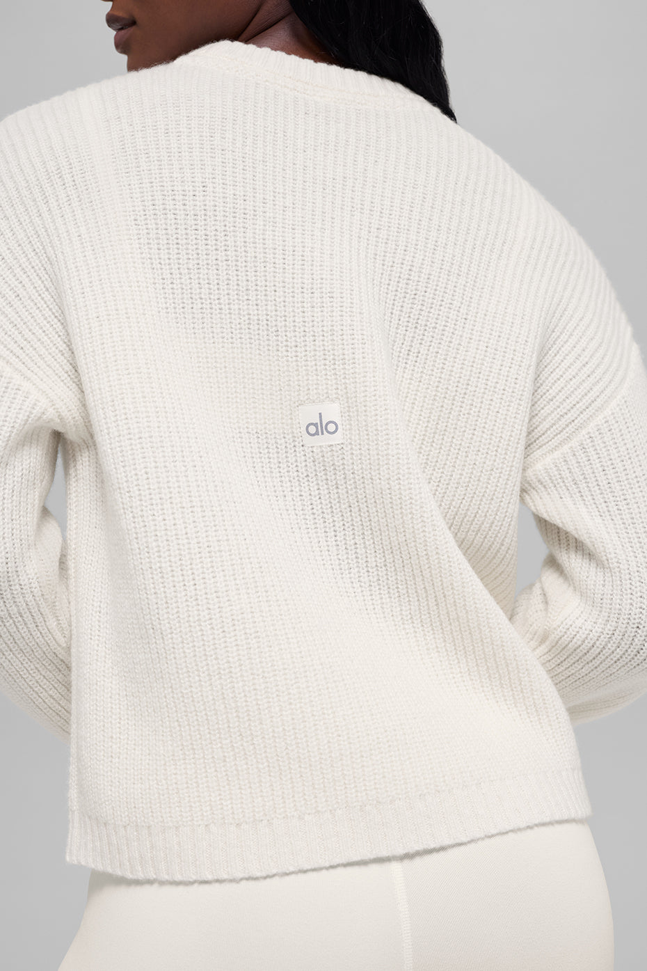 Pull Col Ras-Du-Cou En Laine Et Cachemire Côtelé Noble - Ivory