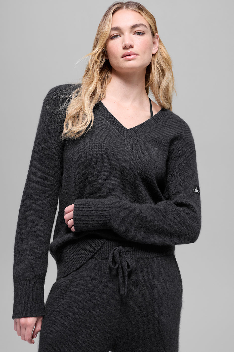 Pull Col V Oversize En Laine Et Cachemire New Class - Noir