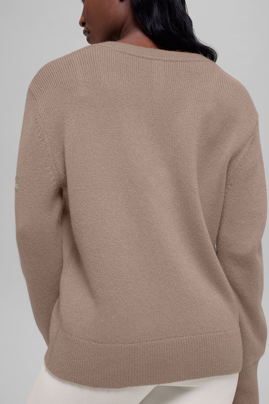 Pull Col V Oversize En Laine Et Cachemire New Class - Chai Latte