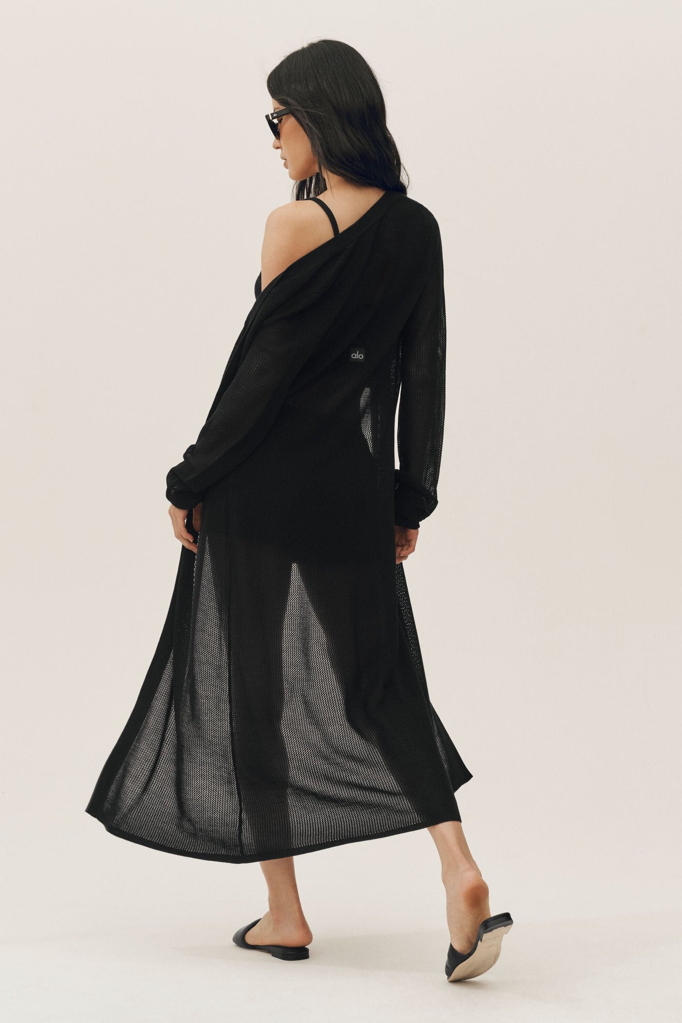 Cardigan Long En Soie Et Cachemire Heatwave - Noir