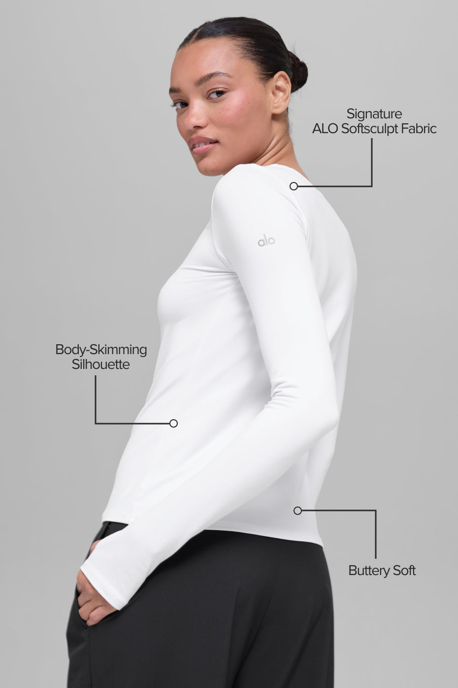 Haut Manches Longues Alosoft Finesse - Blanc